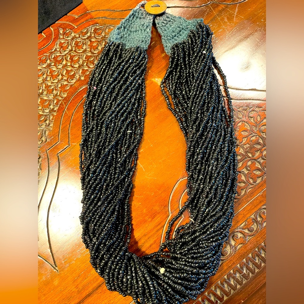 Black beaded necklace